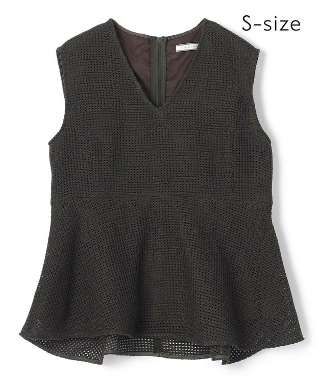 BEIGE， 【S-size】PINE / ペプラムブラウス Khaki