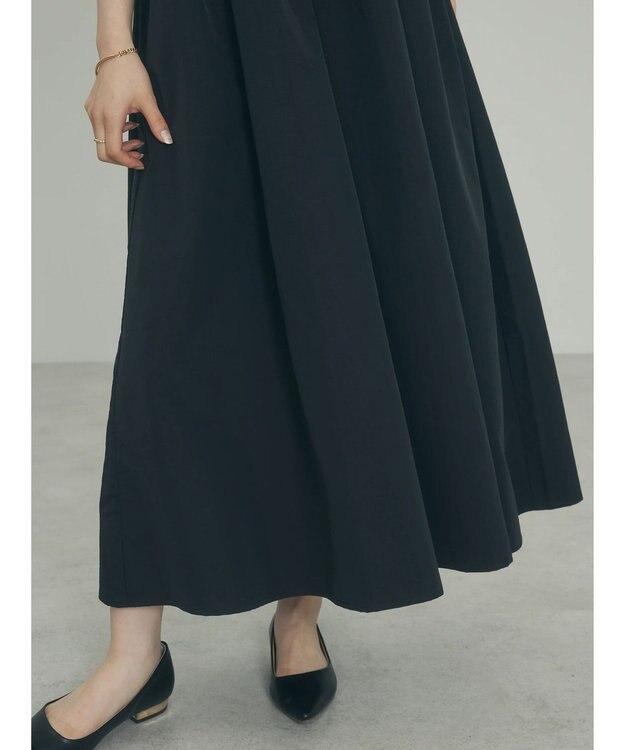 Green Parks ａ．肩ひもギャザーノースリワンピース Black