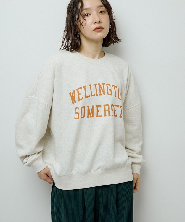 Green Parks オーバーサイズロゴ裏毛プルオーバー Oatmeal