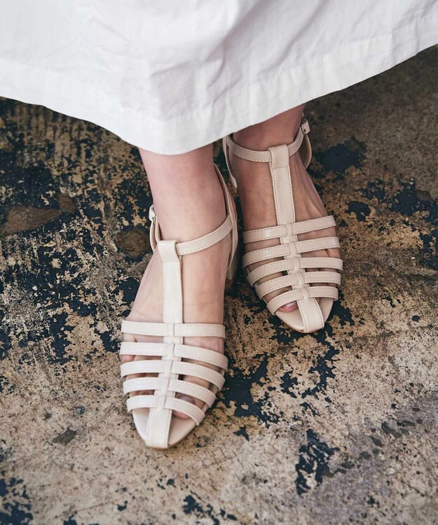 BONTRE 【PRECIEUX JOUET/プレシュウジュエ】ナローヒールグルカサンダル /008PJ エクリュ