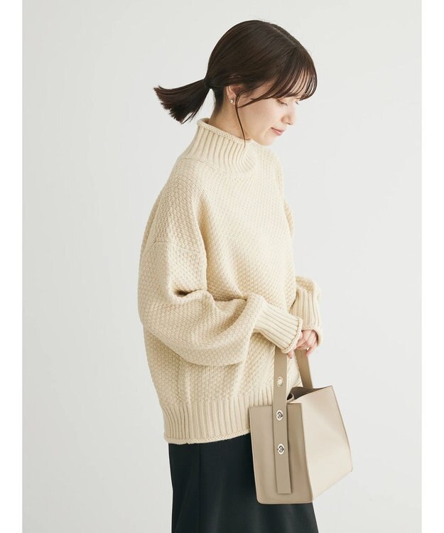 Green Parks 洗える　カノコ編みニットプルオーバー Ivory