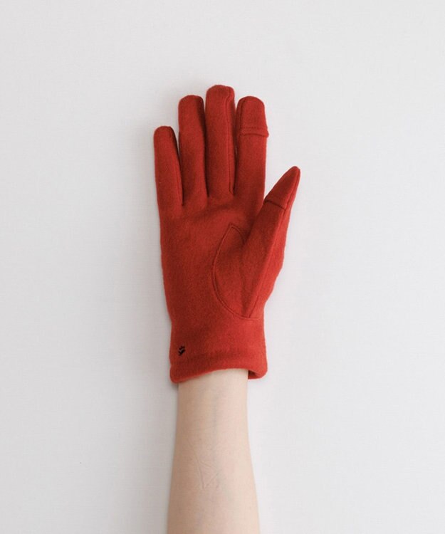 ORuKuBET おさんぽねこ刺繍ジャージグローブ(WOMEN)【タッチパネル対応】 レッド