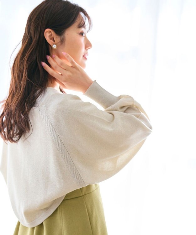 Feroux ラメニット ボレロ ベージュ系