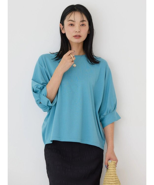 AMERICAN HOLIC 接触冷感ドルマンカットプルオーバー Sax