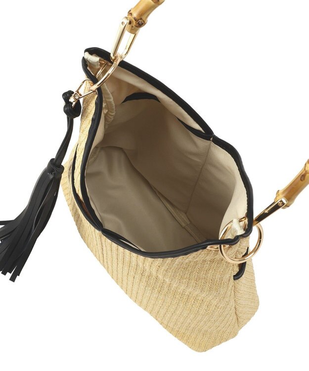 YECCA VECCA 【A4対応】チャーム付き2wayショルダーバッグ Beige