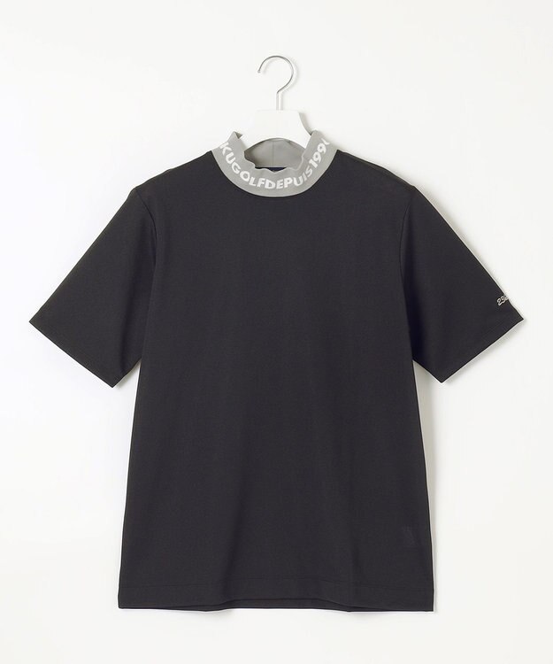 23区GOLF 【WEB限定】【MEN】【吸水速乾/UVケア】襟ロゴ モックネックシャツ ブラック系