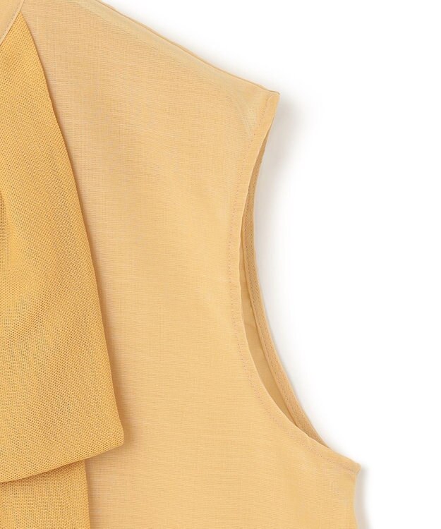 BEIGE， 【洗える】MOYE / シアーウールビックボウタイブラウス Mustard