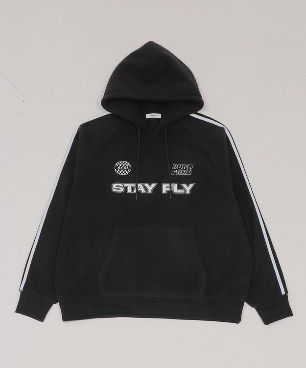 WEGO ラインフリースパーカー ブラック