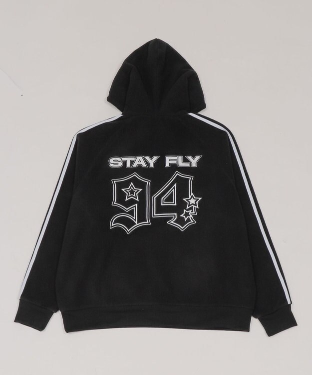 WEGO ラインフリースパーカー ブラック