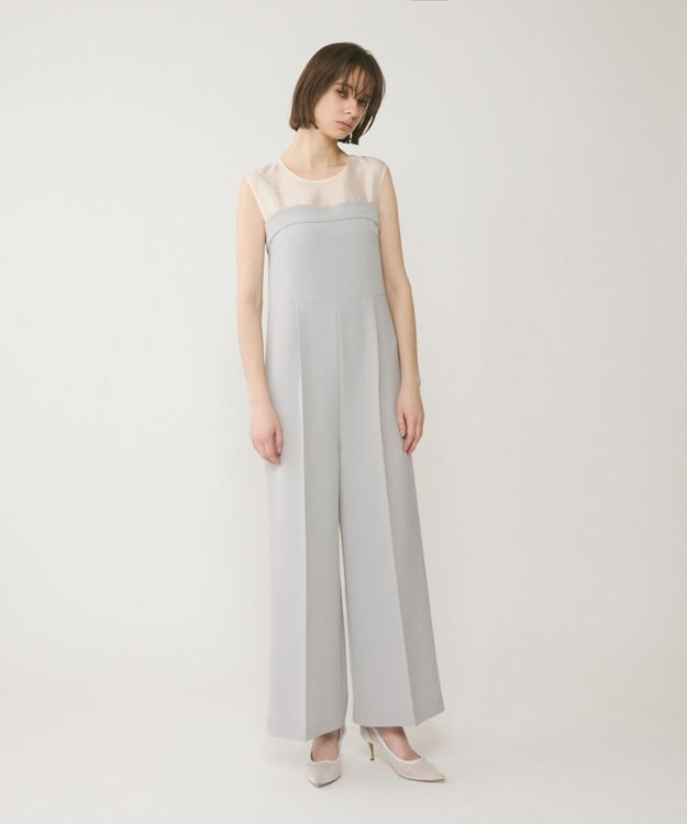 GRACE CONTINENTAL オーガン切替サロペ グレー