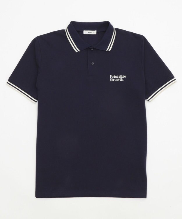 WEGO 【ユニセックス着用ITEM/MLサイズ展開】ワンポイント刺繍カノコポロ（SS） ネイビー