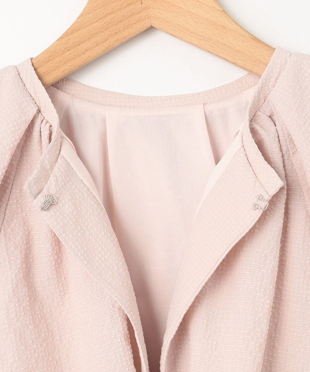 組曲 【洗える】サッカーストレッチ ブルゾン ローズ系