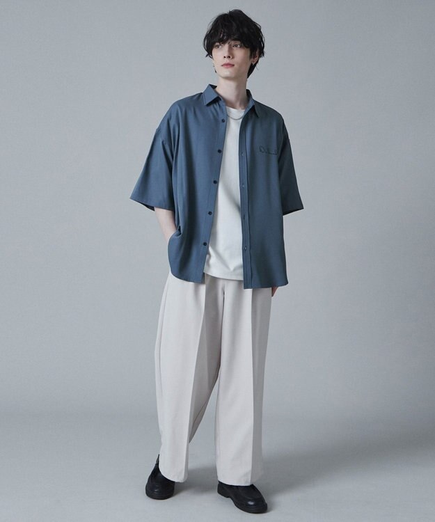 WEGO アムンゼンワンポイントBIGシャツ（S） サックス