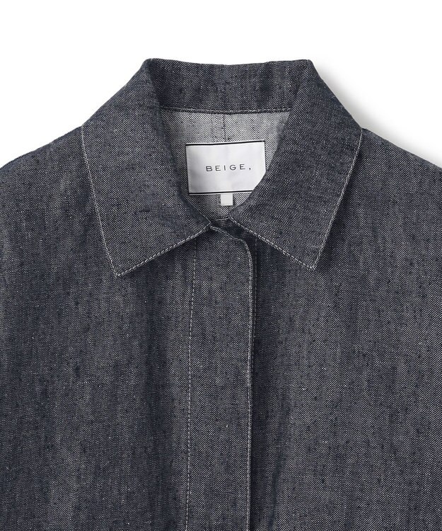 BEIGE， 【洗える】CUPHEA / アウトポケットジャケット Indigo