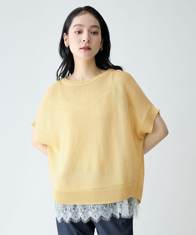 ANY ラミータッチオーバーニット イエロー