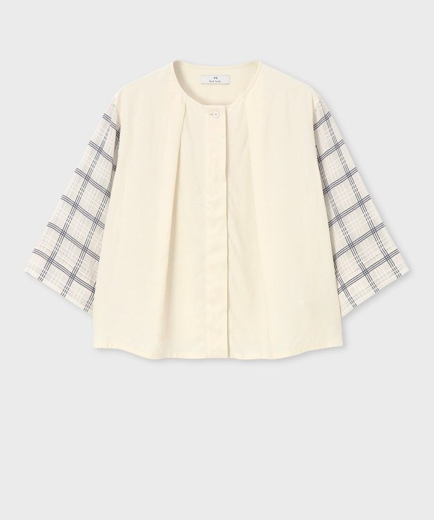 Paul Smith シアー チェック ブラウス エクリュ