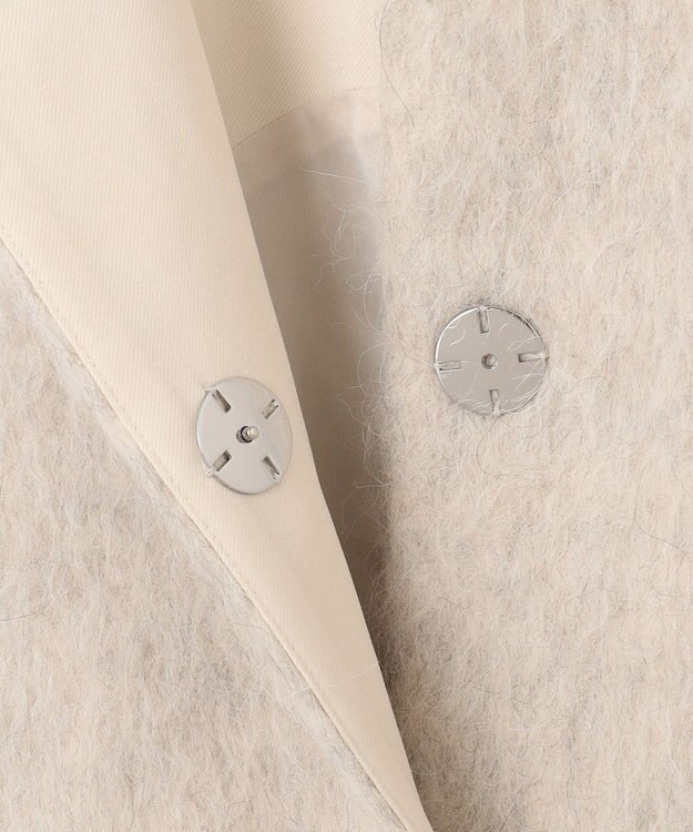 #Newans ロングコクーンファーベスト エクリュ