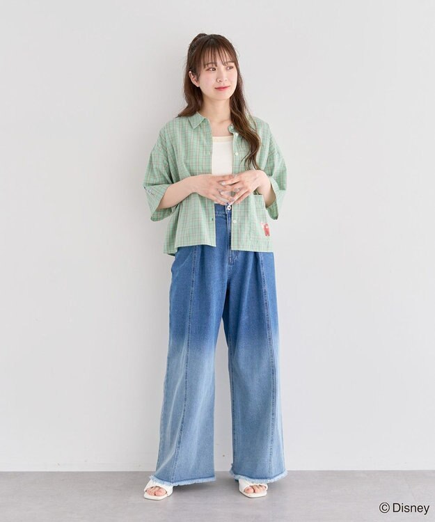 Green Parks シュガーラッシュ　／　チェックショート丈シャツ Green