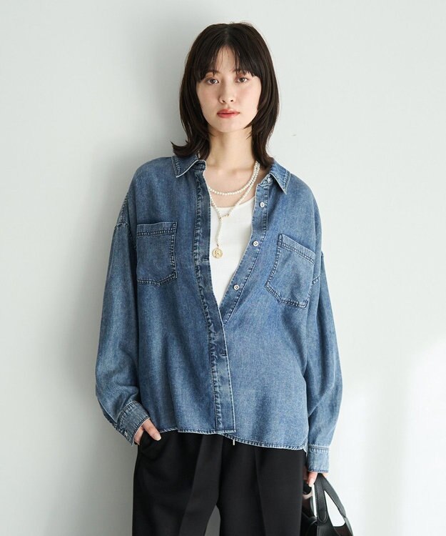 YECCA VECCA 【販売なし】バイオ加工ウ゛ィンテージデニムシャツ Indigo