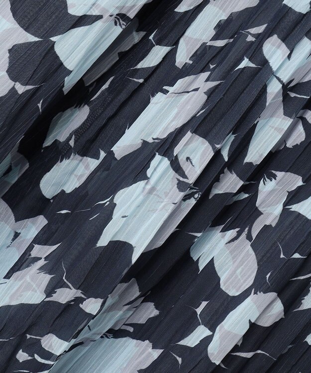 23区 【洗える】Ratti シャドーフラワープリント スカート ネイビープリント