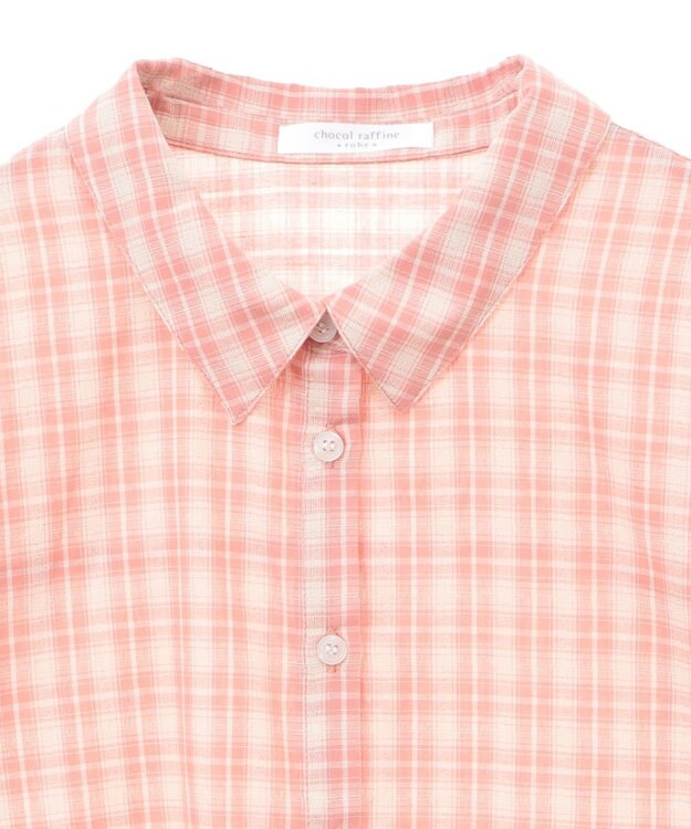 Green Parks シュガーラッシュ　／　チェックショート丈シャツ Red