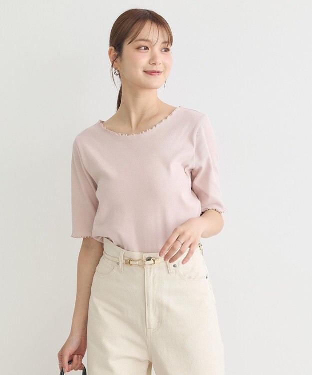 earth music&ecology リブメロープルオーバー Pink