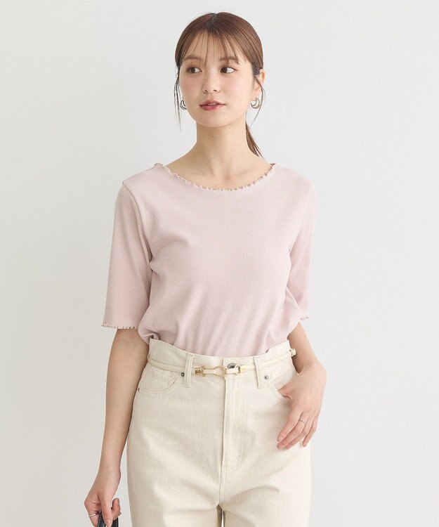 earth music&ecology リブメロープルオーバー Pink