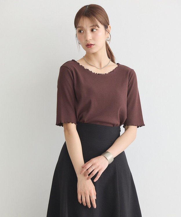 earth music&ecology リブメロープルオーバー Brown