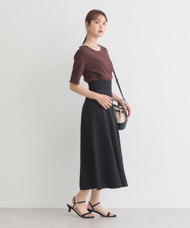 earth music&ecology リブメロープルオーバー Brown