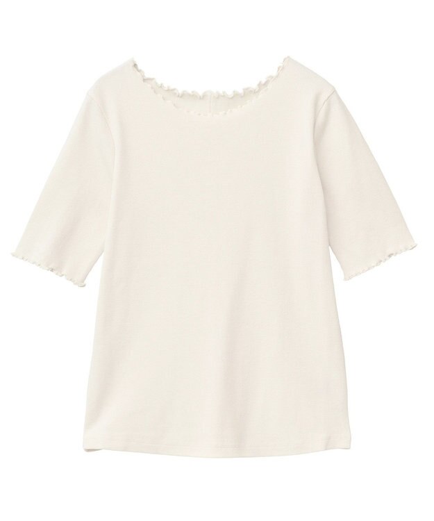 earth music&ecology リブメロープルオーバー Ivory