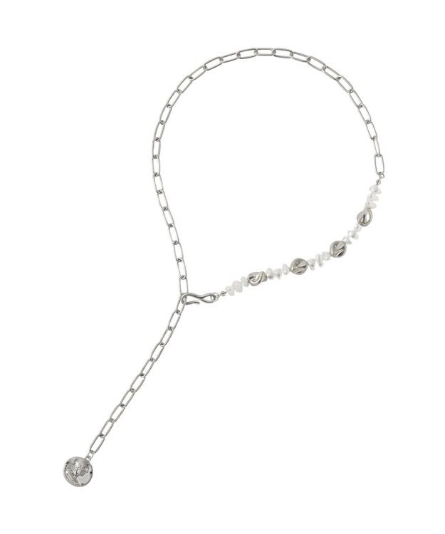 Green Parks バロックパール風コインネックレス Silver