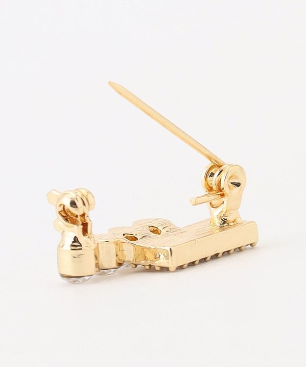 組曲 ラインアンドサークルストーンパール ブローチ ゴールド系