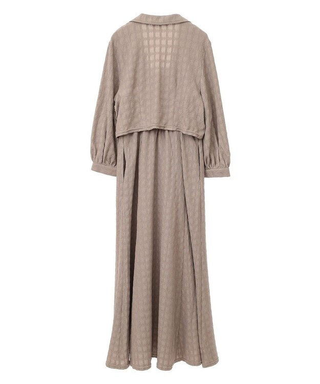 earth music&ecology ＳＥＴ２点ジャカードシャツ＋キャミドレ Mocha