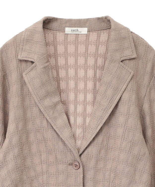 earth music&ecology ＳＥＴ２点ジャカードシャツ＋キャミドレ Mocha