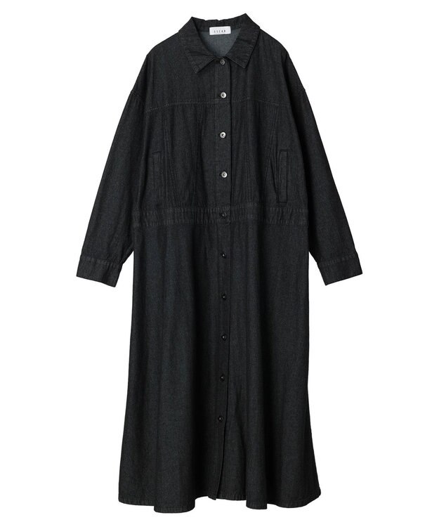 Green Parks ■ＥＳＣＡＲ　デニムジャケットワンピース Black