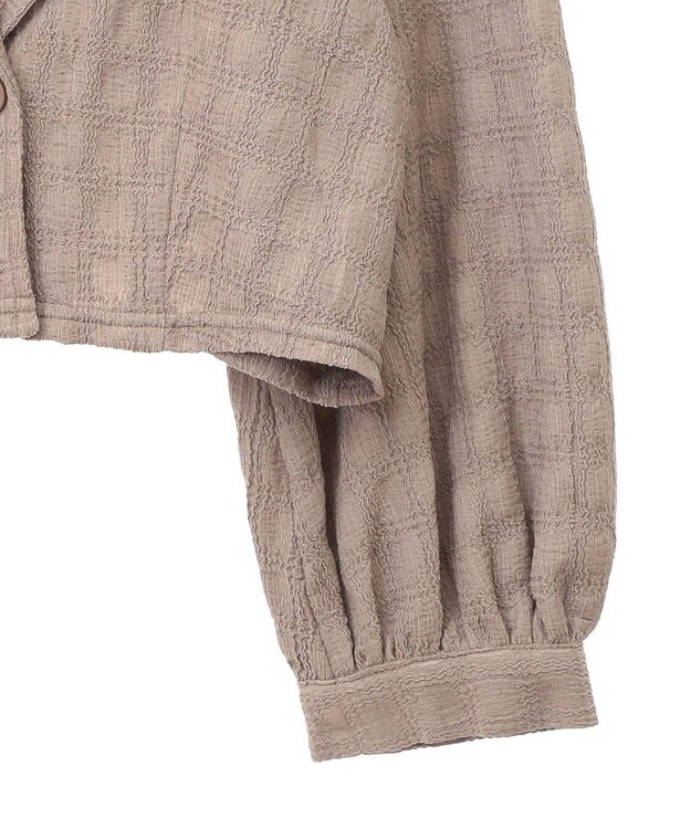 earth music&ecology ＳＥＴ２点ジャカードシャツ＋キャミドレ Mocha