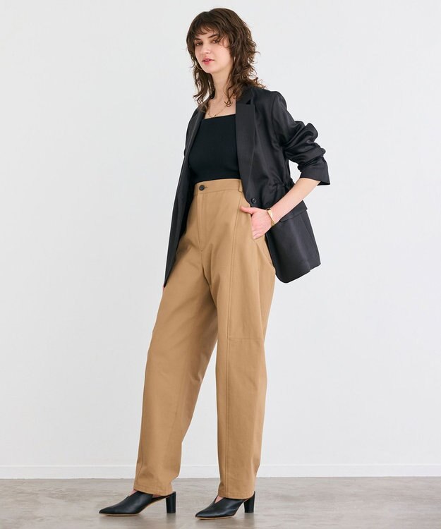 BEIGE， 【洗える】GAZANIA / コットンチノカービーパンツ Camel Beige