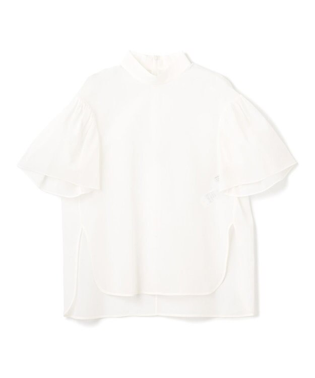 BEIGE， 【洗える】PLUMERIA / コットンシアーパフスリーブブラウス White