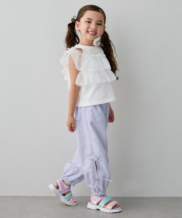 ANY KIDS 【新色追加】3WAY フリルドッキングTシャツ オフホワイト