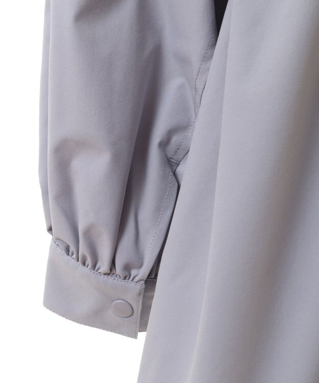 earth music&ecology ドロストミドル丈パーカー グレイッシュブルー