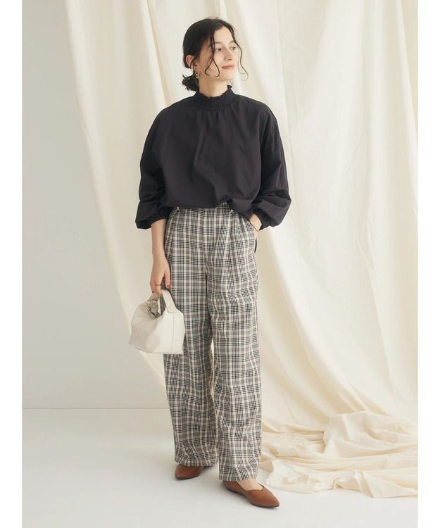 CRAFT STANDARD BOUTIQUE センタープレスチェックパンツ Check Beige