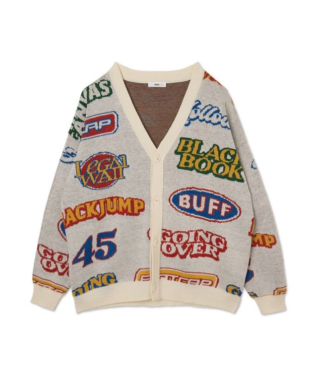 WEGO リラックスフィットパターンカーディガン ホワイト