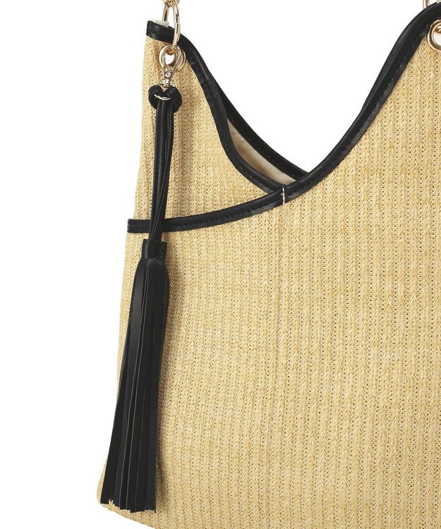 YECCA VECCA 【A4対応】チャーム付き2wayショルダーバッグ Black