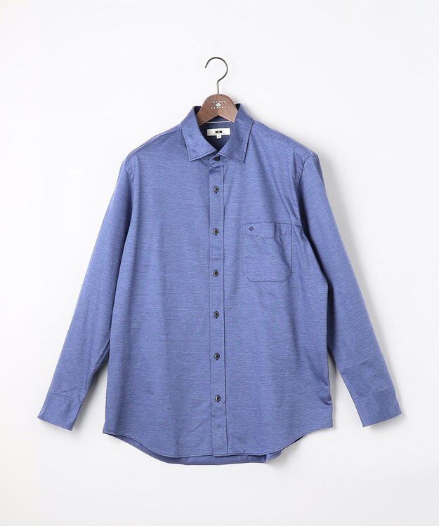 JOSEPH ABBOUD 【キングサイズ・ストレッチで快適な着心地・イージーケア】ジャージー シャツ ダルブルー系