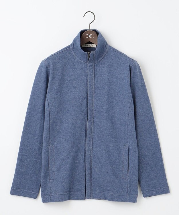 JOSEPH ABBOUD MOUNTAIN 【オーガニックコットン使用/ 柔らかな肌触り】 ハイネックジップ ブルゾン ブルー系