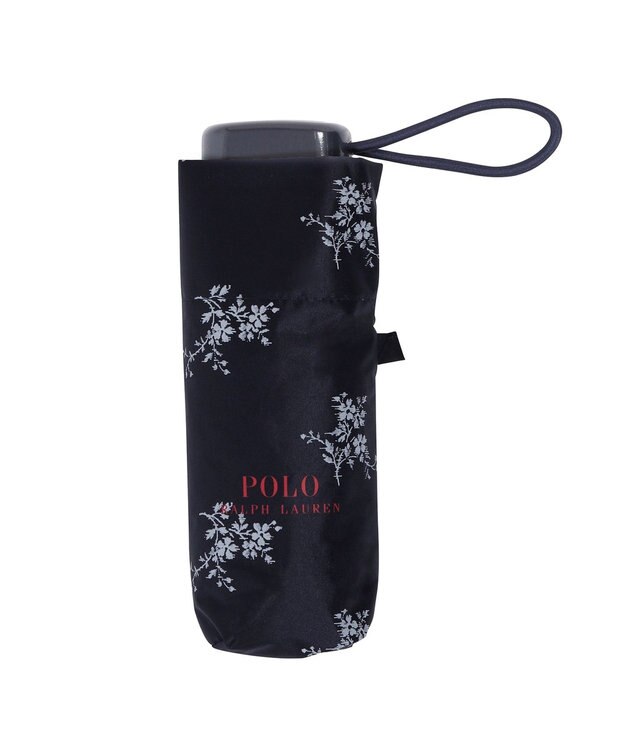 MOONBAT 【WEB限定/UV遮蔽率100％/晴雨兼用】POLO RALPH LAUREN （ポロ ラルフローレン）晴雨兼用日傘 折りたたみ傘 コンパクト 花柄 ネイビーブルー