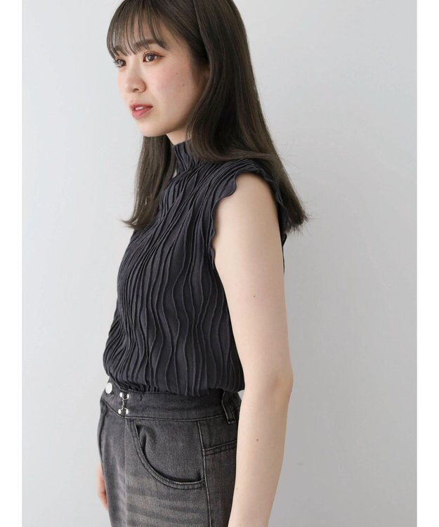 Green Parks ・Ｐｅｔｉｔ　Ｆｌｅｕｒ　ウェーブメロープルオーバー Charcoal Gray