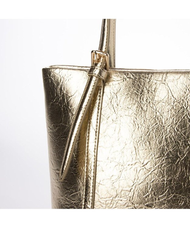 UNBILLION カシュカシュ cachecache / クラッシュメタリック2wayミニトート ゴールド