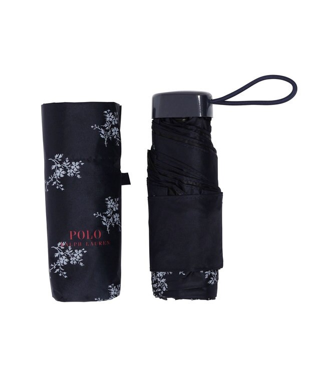 MOONBAT 【WEB限定/UV遮蔽率100％/晴雨兼用】POLO RALPH LAUREN （ポロ ラルフローレン）晴雨兼用日傘 折りたたみ傘 コンパクト 花柄 ネイビーブルー