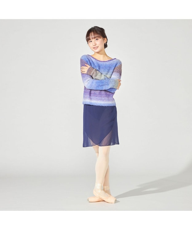 Chacott ニットトップ パープルグラデーション